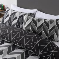 Geo Chevron Duvet Cover Set - Grey / Double - thumbnail 1
