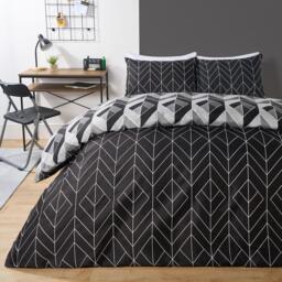 Geo Chevron Duvet Cover Set - Grey / Double - thumbnail 4