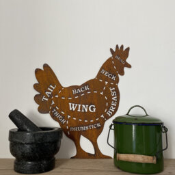 Chicken Decoration , Home and Garden , Unique Gift , Kitchen Decor , BBQ Decor - Rusted - thumbnail 3