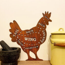 Chicken Decoration , Home and Garden , Unique Gift , Kitchen Decor , BBQ Decor - Rusted - thumbnail 2