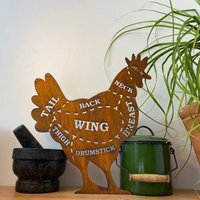 Chicken Decoration , Home and Garden , Unique Gift , Kitchen Decor , BBQ Decor - Rusted