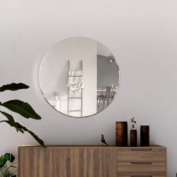 MirrorOutlet All Glass Bevelled Classic Design Round Mirror 60 x 60CM - Clear - thumbnail 2