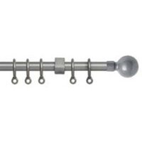 13 - 16mm Silver Ball Metal Curtain Pole Set - Silver / 150cm - image 1