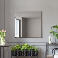 Moderni All Glass Modern Bevelled Square Wall Mirror - Black - image 1