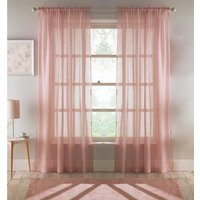 Eden 100 Percent Recycled Plain Voile Panel - Pair - Blush / 122cm