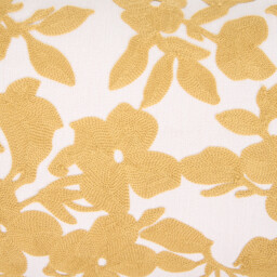 Astbury Floral Cushion - White and Ochre - thumbnail 3