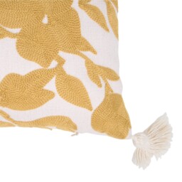 Astbury Floral Cushion - White and Ochre - thumbnail 2