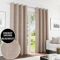 Knightsbridge Blackout Eyelet Curtains - Sand / 117cm / 137cm