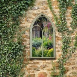 Garden Gothic Chapel Glass Mirror Suitable For Indoor Use - Brown - thumbnail 2
