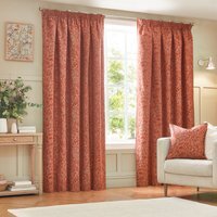 Grantley Jacquard Pencil Pleat Curtains - Brick / 168cm / 229cm - image 1