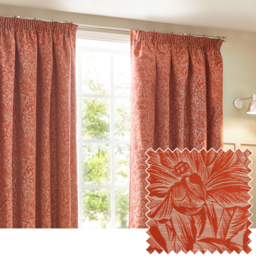 Grantley Jacquard Pencil Pleat Curtains - Brick / 168cm / 229cm - thumbnail 5