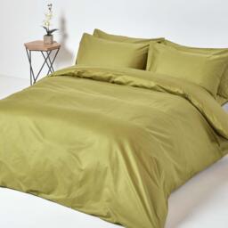 1000 Thread Count Egyptian Cotton Fitted Sheet - Olive Green / Double - thumbnail 3