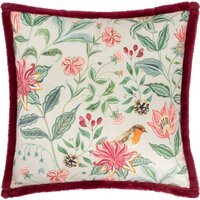 Beatrice Printed Velvet Cushion - Natural / Feather - image 1