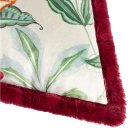 Beatrice Printed Velvet Cushion - Natural / Feather - thumbnail 4