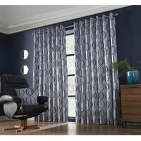 Ome Eyelet Ring Top Curtains - Navy / 167cm / 137cm