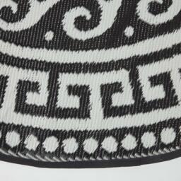 Homescapes Outdoor Rug Waterproof Reversible, 180 cm Round, Black Enid Aztec - Black - thumbnail 2