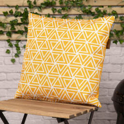 Geometric Print Outdoor Cushion (Set of 4) - Yellow - thumbnail 5