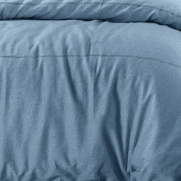 Stonewash Denim Linen Duvet Cover and Pillowcase Set - Blue / Double - thumbnail 5