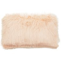 Bosie Mongolian Faux Fur Pink Rectangular Cushion - Pink