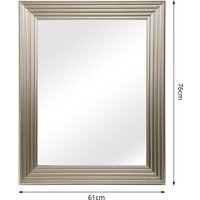 Ottawa Rectangle Wall Mounted Accent Mirror - Silver / 41cm - thumbnail 1