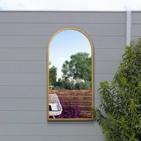 MirrorOutlet The Arcus Metal Framed Arched Garden Wall Mirror - Gold / 40cm - image 1