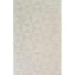 Hamilton Modern Metallic Sheen Area Rug - Mosaic Geometric Triangle Design Rug - Cream / 220cm - thumbnail 2