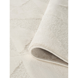 Hamilton Modern Metallic Sheen Area Rug - Mosaic Geometric Triangle Design Rug - Cream / 220cm - thumbnail 3