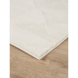Hamilton Modern Metallic Sheen Area Rug - Mosaic Geometric Triangle Design Rug - Cream / 220cm - thumbnail 4