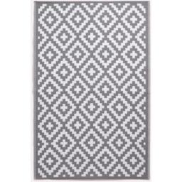 Homescapes Outdoor Rug Luxury Waterproof Reversible Recycled, Grey Zoe Geometric - Grey / 180cm - thumbnail 2