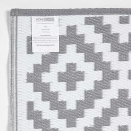 Homescapes Outdoor Rug Luxury Waterproof Reversible Recycled, Grey Zoe Geometric - Grey / 180cm - thumbnail 5