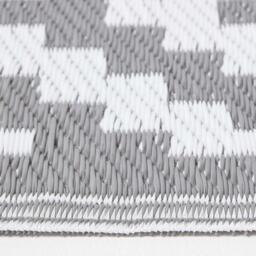 Homescapes Outdoor Rug Luxury Waterproof Reversible Recycled, Grey Zoe Geometric - Grey / 180cm - thumbnail 4
