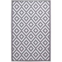 Homescapes Outdoor Rug Luxury Waterproof Reversible Recycled, Grey Zoe Geometric - Grey / 180cm - thumbnail 1
