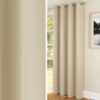 Supersoft Plain Thermal Eyelet Single Door Curtain - Natural - image 1