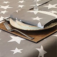 Grey & White Stars Table Cloth - Grey / 17in / Rectangular