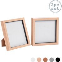 "8x8"" 3D Box Photo Frame Pack of 2 - Beige"