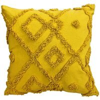 Shabby Chic Tuft Cushion - Ochre - image 1