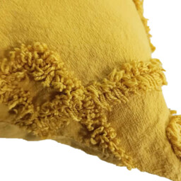 Shabby Chic Tuft Cushion - Ochre - thumbnail 3