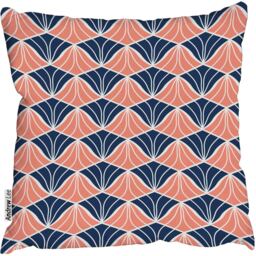 Stylish abstract art deco Gold black and white Outdoor Cushion - Orange / 45cm - thumbnail 2