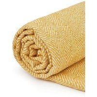 Herringbone Throw Over Blanket - Yellow / 254cm / 178x254cm