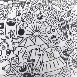 Notebook Doodles Duvet Cover Set - White/Black / Double - thumbnail 5