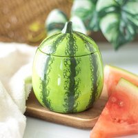 Ceramic Fruit Shape Jar and Candle - Watermelon - image 1