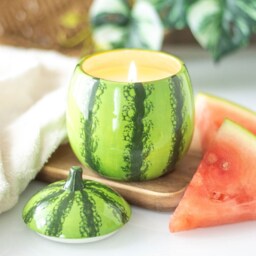Ceramic Fruit Shape Jar and Candle - Watermelon - thumbnail 2