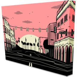 'Venice Beach Sun Pink' Graphic Art on Canvas - Pink / 77cm / 114cm - thumbnail 2