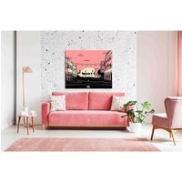 'Venice Beach Sun Pink' Graphic Art on Canvas - Pink / 77cm / 114cm - thumbnail 1