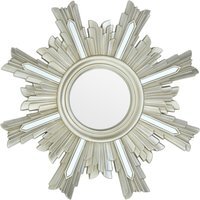 Petillo Thick Silver Frame Large Rectangular Wall Mirror - Silver