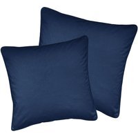 Pair of Soft Velvet Cushion Covers - Cases Only - Navy / 55cm