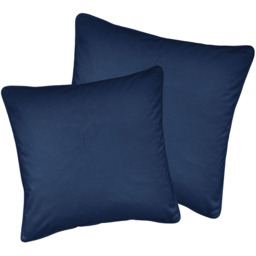 Pair of Soft Velvet Cushion Covers - Cases Only - Navy / 55cm - thumbnail 2