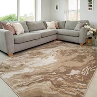 Natural Warm Beige Modern Textured Marble Area Rug - Beige / 150cm - image 1