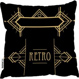 Art deco geometric Outdoor Cushion - Black / 60cm - thumbnail 2