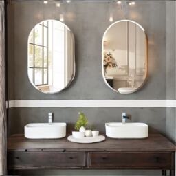 Frameless Wall Large Oval Vanity Mirror for Bedroom, Bathroom, Living Room - Clear - thumbnail 3